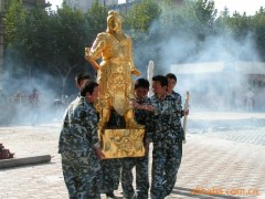 供应贴金财神铜雕木雕相关贴金产品图1