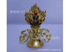 批发藏传佛教摩尼宝护身吉祥风水摆件/佛教用品/镏金彩绘图1