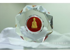 999千足金饰品八方来福黄金摆件坐莲观音礼品天桃厂家直销批发图1