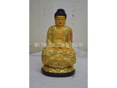 【精品】供应8寸全莲阿弥佛（琉璃金金脸）树脂佛像图1