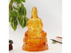 供应脱蜡琉璃大观音 琉璃佛像 佛教礼品 古法烧制琉璃工艺品图1