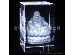 水晶内雕方块 水晶3D内雕佛像 水晶激光内雕人像 水晶礼品图1