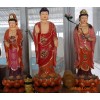 提供西方三圣佛像；木雕，工艺树脂，稀有生漆脱胎，桐油脱胎工艺