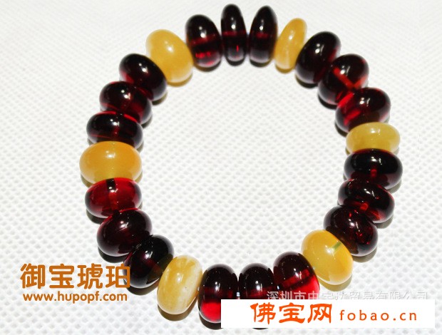 纯天然琥珀 蜜蜡算珠手串图1