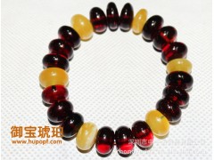 纯天然琥珀 蜜蜡算珠手串图1