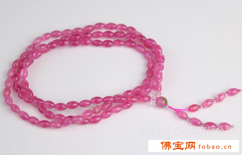 100177I5  厂家批发 色泽鲜明 天然水晶 西瓜红玉髓佛珠图1