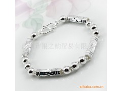 DB229 六角佛珠手链 925纯银 手链 批发 小饰品供应图1