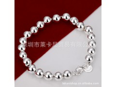 6M佛珠手链 韩版时尚 个性手链 明星风尚 外贸925银电镀饰品H114图1