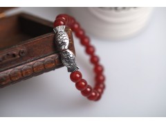 2012新款925純銀红玛瑙手链瑪瑙玉石红玛瑙佛珠纯银红玛瑙珠