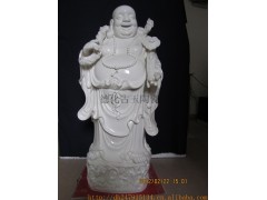 [德化专业厂家提供]  1米高立石弥勒陶瓷佛像 陶瓷装饰摆件GY0017
