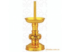 佛教用品 3.6寸招财/进宝铜烛台 洋烛针烛台/铜烛台/铜蜡台图1
