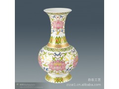 唐彩花瓶 陶瓷花瓶 供品 陶瓷佛具 厂家直销处 佛具批发 陶瓷制品图1