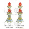 佛具 佛教用品 宗教 蜡烛灯 传统花纹 小型六角花瓶台 B31(图)
