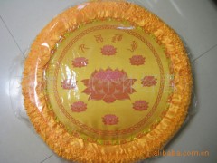 台湾高弹海绵,圆形黄色莲花拜垫,跪垫,九品莲花垫,礼佛用品厚10cm图1