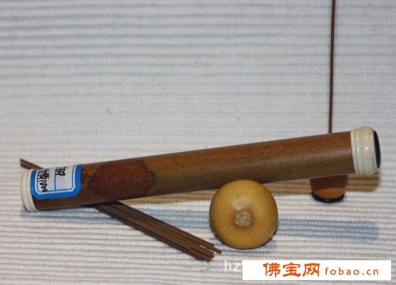 禅韵香风精品老红湘妃竹短香筒 香道用具 用品图1