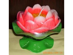 供应雅光金粉沾边莲花蜡烛、带底座莲花烛图1