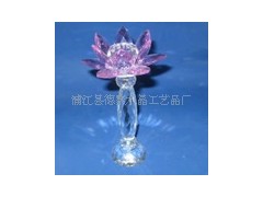 供应浙江浦江德聚水晶各种规格水晶莲花蜡烛台图1