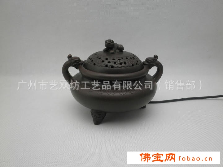 【供应】定时调温龙耳三足内耳深色（古铜泥）熏香炉图1