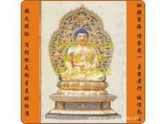 玻璃钢贴金三世佛，未来佛，现在佛，彩绘三世佛，木雕佛像图1