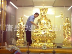 厂家推荐打磨贴金宗教工艺品铜雕佛像图1