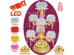 【佛心居】LED节能灯7彩水晶莲花灯7品转动28合1佛曲灯念佛灯供灯图1