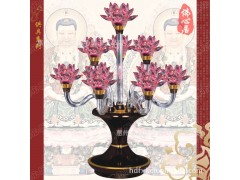 【佛心居】佛教用品 高档纯铜LED水晶节能十品莲花灯佛灯佛堂供灯图1