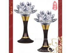 【佛心居】佛教用品 高档纯铜LED水晶七彩节能莲花灯佛灯佛堂供灯图1