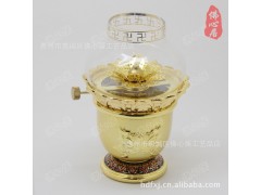 【佛心居】佛教用品批发佛堂莲花供灯 高档鎏金防风调光油灯 包邮图1