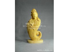 供应优质桧木佛像 30CM【大慈观音】木雕工艺品观音，宗教用品图1