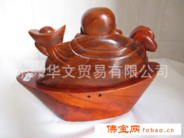 红木工艺品 红木佛香炉 大肚佛 开心佛 佛香炉a图1