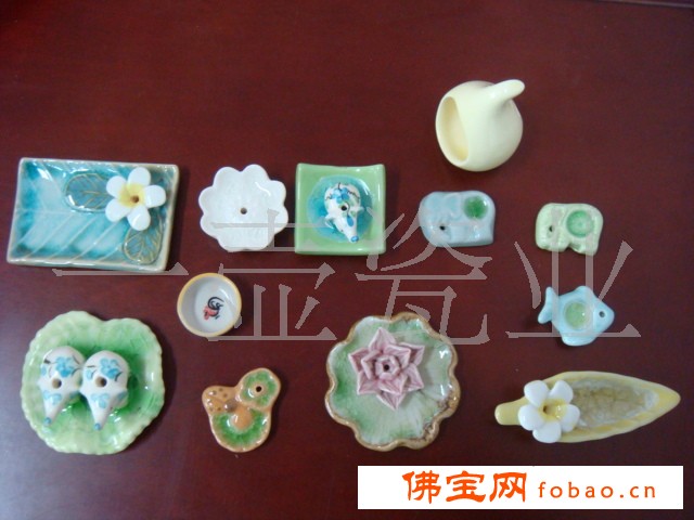 供应陶瓷精品熏香座 冰裂小型休闲熏香坐线香批发图1