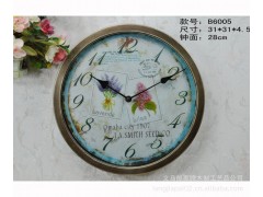 家居钟表批发 欧式仿古铜铁挂钟 圆形挂饰B6005图1