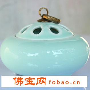 龙泉青瓷 精品粉青香熏炉 熏香炉 香道 檀香炉 香料香块香具薰香图1