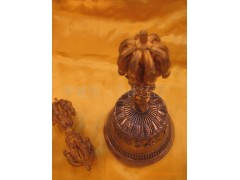 密宗法器,尼泊尔,铜鎏金佛像,九股金刚铃杵