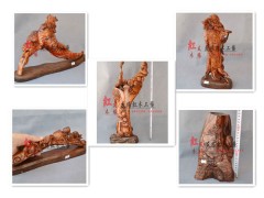 木雕关公  红木工艺品  麒麟貔貅吉祥物 木制首饰盒图2