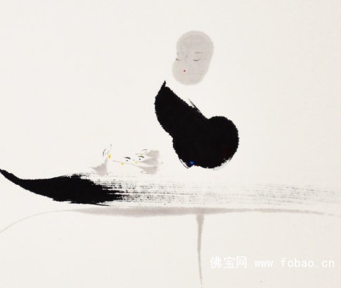 坐禅原来可以这样有趣——田旭桐的水墨小品图片
