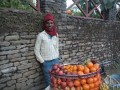 尼泊尔街头风味十足的水果摊
