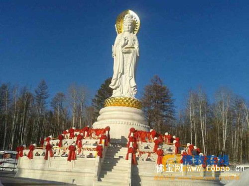 观音山-黑龙江漠河观音山北灵禅寺林海观音冰雕雪雕相映生辉