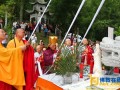中韩天台宗佛教代表共同为“天台佛法弘布世界和平碑”揭幕