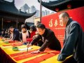 上海玉佛禅寺邀请沪上书法家为广大市民题写春联