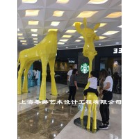 淮南吾悦广场长颈鹿母子雕塑厂家