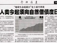 “地球生态超载日”史上最早到来：人类今起须向自然借债度日